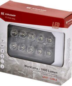Luz de trabajo LED, 15 W, 1900 lm, rectangular, 10-30 V, 150 x 37 x 100 mm, haz concentrado, 10 LED, Kramp