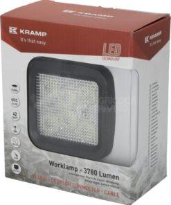 Luz de trabajo LED 42 W, 3780 lm, cuadrado, 10-30 V, 100 x 82 x 100 mm, proyector, 6 LED, Kramp