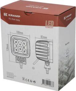 Luz de trabajo LED 42 W, 3780 lm, cuadrado, 10-30 V, 100 x 82 x 100 mm, proyector, 6 LED, Kramp