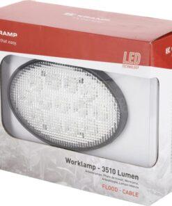 Faro de trabajo LED, 39W, 3510lm, ovalada, 10/30V, 144x69,4x98 mm, proyector, 13 LEDs, Kramp