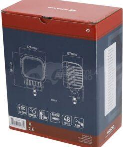 Luz de trabajo LED 48 W, 4000 lm, cuadrado, 10-30 V, 123 x 81 x 123 mm, proyector, Kramp