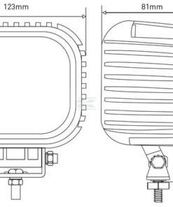 Luz de trabajo LED 48 W, 4000 lm, cuadrado, 10-30 V, 123 x 81 x 123 mm, proyector, Kramp
