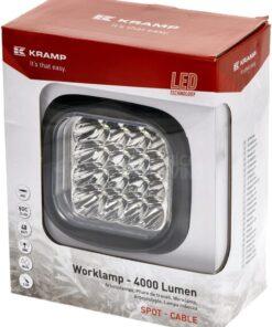 Luz de trabajo LED 48 W, 4000 lm, cuadrado, 10-30 V, 123 x 81 x 123 mm, haz concentrado, Kramp 13 Luz de trabajo LED 48 W, 4000 lm, cuadrado, 10-30 V, 123 x 81 x 123 mm, haz concentrado, Kramp