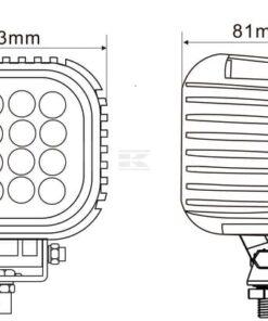 Luz de trabajo LED 48 W, 4000 lm, cuadrado, 10-30 V, 123 x 81 x 123 mm, haz concentrado, Kramp 15 Luz de trabajo LED 48 W, 4000 lm, cuadrado, 10-30 V, 123 x 81 x 123 mm, haz concentrado, Kramp