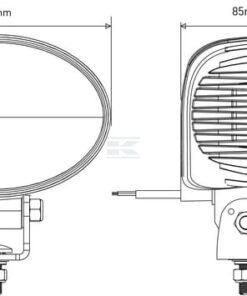 Luz de trabajo LED 36 W, 2760 lm, oval, 10-30 V, 144 x 85 x 95 mm, proyector, 12 LED, Kramp 11 Luz de trabajo LED 36 W, 2760 lm, oval, 10-30 V, 144 x 85 x 95 mm, proyector, 12 LED, Kramp