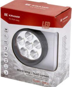 Luz de trabajo LED, 18W, 1440 lm, redonda, 10-30 V, Ø89 mm, proyector, 6 LED, Kramp