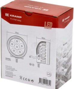 Luz de trabajo LED, 18W, 1440 lm, redonda, 10-30 V, Ø89 mm, proyector, 6 LED, Kramp 10 Luz de trabajo LED, 18W, 1440 lm, redonda, 10-30 V, Ø89 mm, proyector, 6 LED, Kramp
