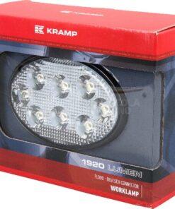 Luz de trabajo LED, 24 W, 1920 lm, oval, 10-30 V, blanca, 140 x 70 x 70 mm, enchufe Deutsch, proyector, 8 LED, Kramp 12 Luz de trabajo LED, 24 W, 1920 lm, oval, 10-30 V, blanca, 140 x 70 x 70 mm, enchufe Deutsch, proyector, 8 LED, Kramp