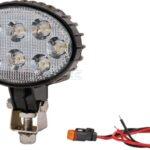 Luz de trabajo LED, 24 W, 1920 lm, oval, 10-30 V, blanca, 140 x 70 x 70 mm, enchufe Deutsch, proyector, 8 LED, Kramp