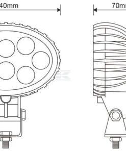 Luz de trabajo LED, 24 W, 1920 lm, oval, 10-30 V, blanca, 140 x 70 x 70 mm, enchufe Deutsch, proyector, 8 LED, Kramp 17 Luz de trabajo LED, 24 W, 1920 lm, oval, 10-30 V, blanca, 140 x 70 x 70 mm, enchufe Deutsch, proyector, 8 LED, Kramp