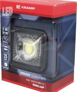 Luz de trabajo LED, 25 W, 2500 lm, cuadrada, blanca, 105 x 84 x 105 mm, enchufe Deutsch, proyector amplio, 1 LED, Kramp