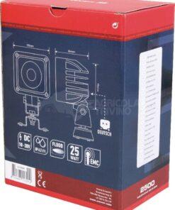 Luz de trabajo LED, 25 W, 2500 lm, cuadrada, blanca, 105 x 84 x 105 mm, enchufe Deutsch, proyector amplio, 1 LED, Kramp