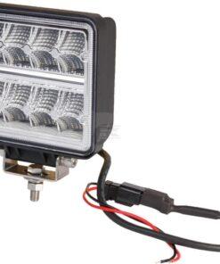 Luz de trabajo LED, 24 W, 2272 lm, cuadrada, 9-36 V, 114 x 128 mm, enchufe Deutsch d 2 pines, proyector amplio, 16 LED, Kramp