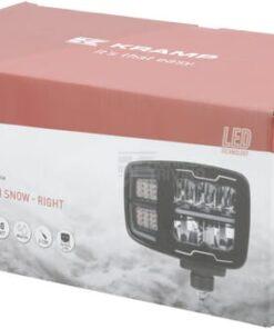 Faro LED, rectangular, 12/24 V, 220 x 197,2 x 80,5 mm, calefactado, luz de carretera/luz de cruce, anti-nieve, derecho