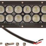 Barra de luces de trabajo LED, 36 W, 3060 lm, rectangular, 12 / 24 V, luz blanca, 198,6 x 79,5 mm, con cable, proyector, 12 LED, Kramp