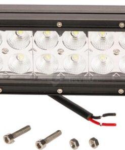 Barra de luces de trabajo LED, 36 W, 3060 lm, rectangular, 12 / 24 V, luz blanca, 198,6 x 79,5 mm, con cable, proyector, 12 LED, Kramp