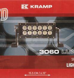 Barra de luces de trabajo LED, 36 W, 3060 lm, rectangular, 12 / 24 V, luz blanca, 198,6 x 79,5 mm, con cable, proyector, 12 LED, Kramp
