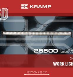 Barra de luces de trabajo LED, 300 W, 25500 lm, rectangular, 12 / 24 V, luz blanca, 1320,8 x 79,5 mm, con cable, combinmada, 100 LED, Kramp