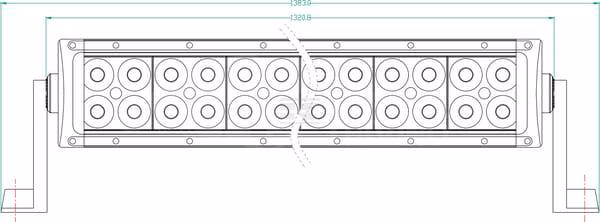 Barra de luces de trabajo LED, 300 W, 25500 lm, rectangular, 12 / 24 V, luz blanca, 1320,8 x 79,5 mm, con cable, combinmada, 100 LED, Kramp 7 Barra de luces de trabajo LED, 300 W, 25500 lm, rectangular, 12 / 24 V, luz blanca, 1320,8 x 79,5 mm, con cable, combinmada, 100 LED, Kramp