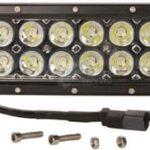 Barra de luces de trabajo LED, 72W, 6120 lm, rectangular, 12 / 24V, luz blanca, 351,6 x 79,5 mm, terminal Deutsch, combinada, curva, 24 LED, Kramp