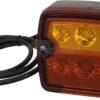 Luz posterior LED, cuadrada, 12 / 24 V, naranja / roja, 97,4 x 105,4 x 49,5 mm, 9 LED, Kramp