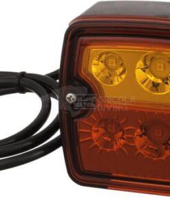 Luz posterior LED, cuadrada, 12 / 24 V, naranja / roja, 97,4 x 105,4 x 49,5 mm, 9 LED, Kramp
