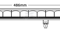 Barra luces LED, 120 W, 6500 lm, rectangular, 12/48V, blanca, 486 x 90 x 57 mm, conector Deutsch de 3 pines, luz diurna cortas/largas, Kramp