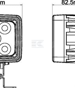 Foco de trabajo LED, 60 W, 5600lm, cuadrado, blanco, conector Deutsch, luz proyección amplia, 20 LEDs, Kramp