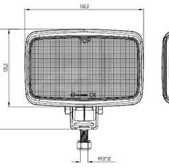 Foco de trabajo LED, 90 W, 6000 lm, rectangular, 10-30 V, blanco, Flood, enchufe, 30 LED's, Deutsch Kramp