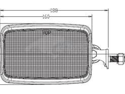 Foco de trabajo LED, 90 W, 6000 lm, rectangular, 10-30 V, blanco, Flood, enchufe, 30 LED's, Deutsch Kramp