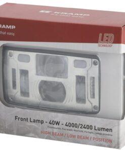 Faro LED, 40/22W, rectangular, 10-30V, 185x102x82, luces largas/cortas, luz de posición, conector H4, Kramp 8 Faro LED, 40/22W, rectangular, 10-30V, 185x102x82, luces largas/cortas, luz de posición, conector H4, Kramp