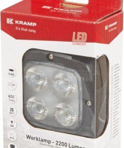 Luz de trabajo LED, 20 W, 2200 lm, cuadrada, 10-80 V, proyector, Kramp