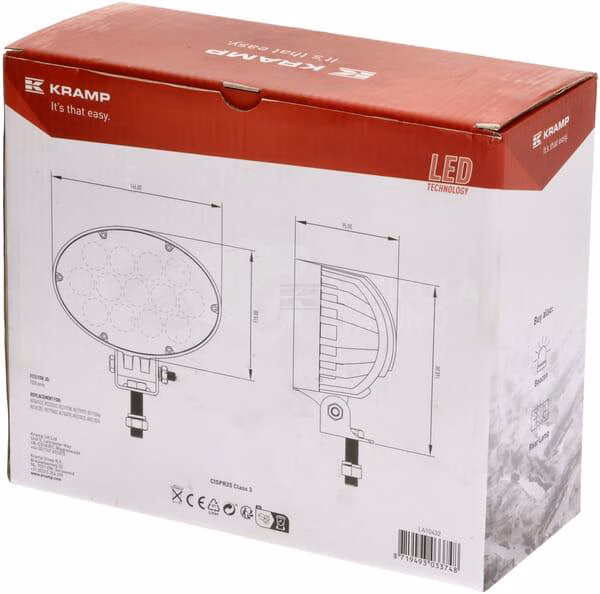 Luz de trabajo LED, 65 W, 5200 lm, ovalada, Kramp 7 Luz de trabajo LED, 65 W, 5200 lm, ovalada, Kramp