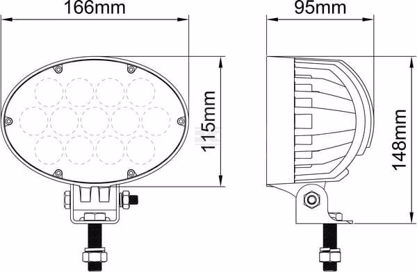 Luz de trabajo LED, 65 W, 5200 lm, ovalada, Kramp 10 Luz de trabajo LED, 65 W, 5200 lm, ovalada, Kramp