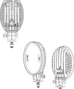 Luz de trabajo LED, 24 W, 2240 lm, ovalada, proyector, Kramp