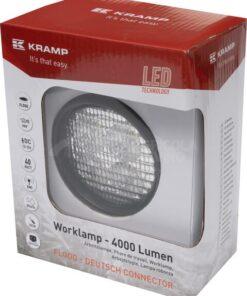 Faro trabajo LED, 40W, 4000lm, redondo, blanco, 10/30 V, 84 x 126 x 71,8 mm, enchufe Deutsch, 4 LED, 360°, Kramp