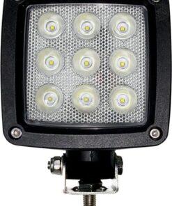 Foco de trabajo LED, 27 W, 3000 lm, cuadrado, blanco, 10/30 V, 100 x 100 x 81 mm, enchufe, Wide flood, 9 LED's Deutsch Kramp