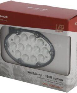 Foco de trabajo LED, 39W, 3500lm, ovalado, 10/30V, 138x93x69mm, wide flood, 13 LED's, Kramp
