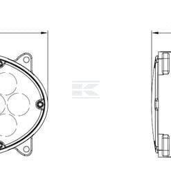 Foco de trabajo LED, 39W, 3500lm, ovalado, 10/30V, 138x93x69mm, wide flood, 13 LED's, Kramp