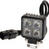 Faro de trabajo LED, 12 W, 1200 lm, cuadrado, 12/24 V, blanco, 53,7 x 75,5 x 32,3 mm enchufe Deutsch, luz de proyección, 8 LEDs