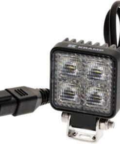 Faro de trabajo LED, 12 W, 1200 lm, cuadrado, 12/24 V, blanco, 53,7 x 75,5 x 32,3 mm enchufe Deutsch, luz de proyección, 8 LEDs