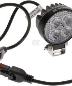 Faro de trabajo LED, 12 W, 1200 lm, redondo, 12/24 V, blanco, 65,7 x 85,8 x 35 mm enchufe Deutsch, luz de proyección, 8 LEDs