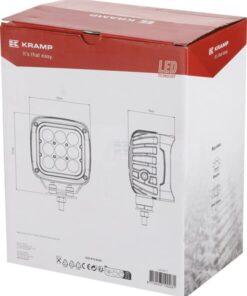 Faro de trabajo LED, 45 W, 4050 lm, cuadrado, 12/24 V, azul, 126 x 151 x 95 mm enchufe Deutsch, haz de luz concentrado, 9 LEDs
