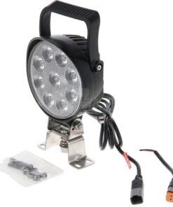 Faro de trabajo LED, 54W, 5100lm, redondo, 12/24V, Ø133x75mm, Deutsch enchufe, proyector, 9 LEDs, mango + interruptor