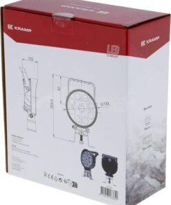 Faro de trabajo LED, 54W, 5100lm, redondo, 12/24V, Ø133x75mm, Deutsch enchufe, proyector, 9 LEDs, mango + interruptor