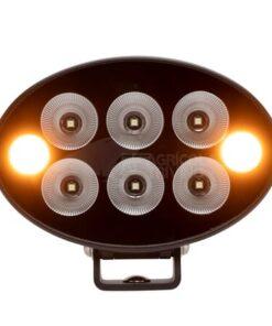 Luz de trabajo + advertencia naranja LED, 36W, 3500lm, oval, 12/24V, 155x105x58mm, proyector, 6+2 LED's, serie Black