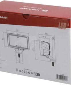 Foco de trabajo LED, 40W, 5600lm, rectangular, 12/24V, blanco, 157x117x76,3mm, Flood, 12 LED's
