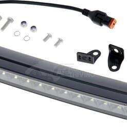 Barra de luz de trabajo LED, 105 W, 8820 lm, rectangular, 12/24 V, blanco/naranja, 525,5 x 40 x 54,4 mm enchufe Deutsch, haz de luz combinado, curvado, 21 LEDs, E-BOOST