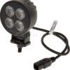 Faro de trabajo LED, 24 W, 2556 lm, redondo, 12/24 V, blanco, 83,9 x 99,5 x 59 mm enchufe Deutsch, luz de proyección, 4 LEDs