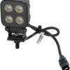 Faro de trabajo LED, 40 W, 2650 lm, cuadrado, 12/24 V, blanco, 70,1 x 126,6 x 49,7 mm, enchufe Deutsch, luz de proyección, 8 LEDS
